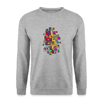 city map 1 - Unisex Pullover - Weißgrau meliert - Vorne - Alina (178cm) & Michal (187cm)