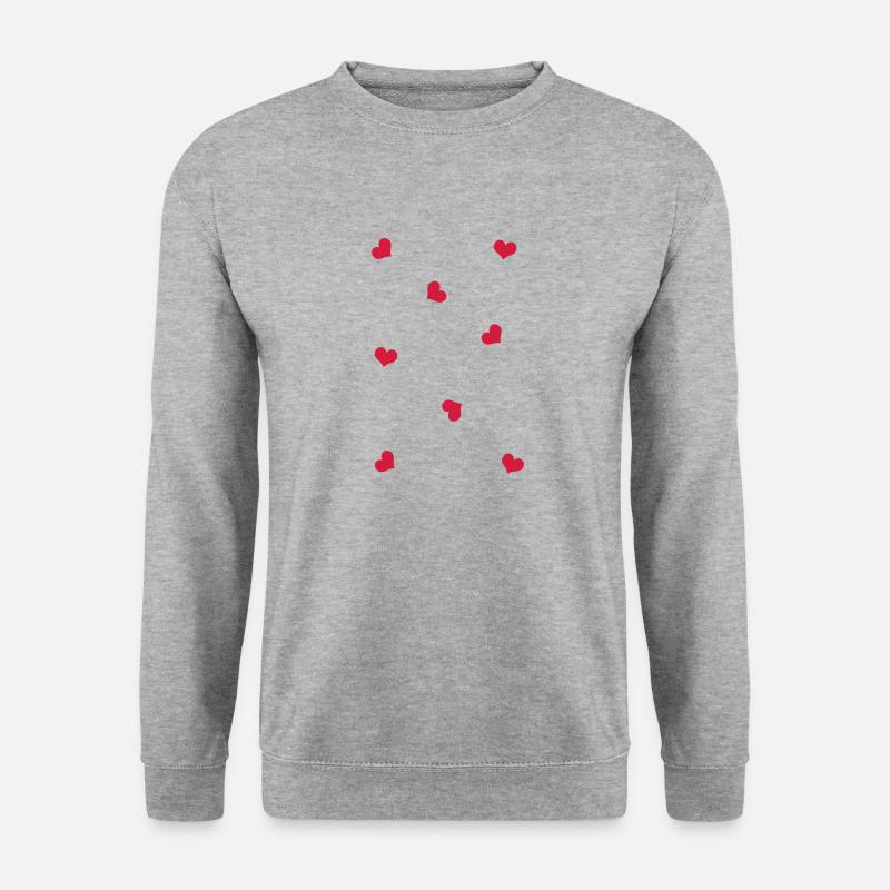 hearts - Unisex Pullover - Weißgrau meliert