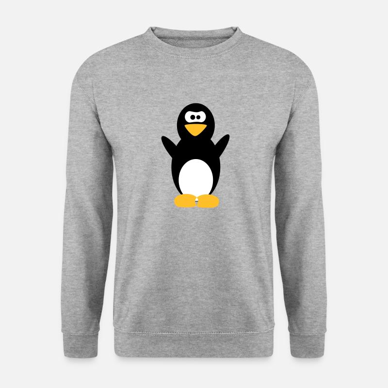 Pinguin - Unisex Pullover - Weißgrau meliert