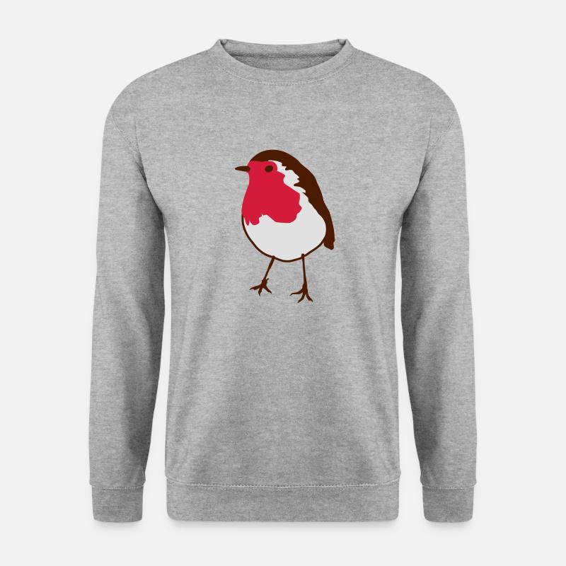 Rotkehlchen robin - Unisex Pullover - Weißgrau meliert