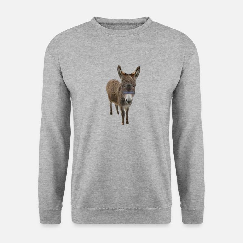 esel - Unisex Pullover - Weißgrau meliert