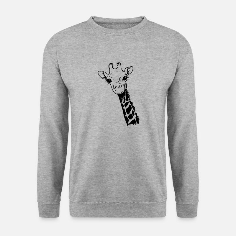 Lustige Giraffe - Unisex Pullover - Weißgrau meliert