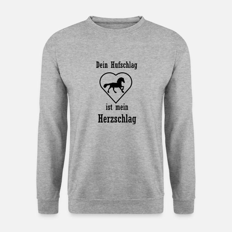 Pferde Spruch - Unisex Pullover - Weißgrau meliert
