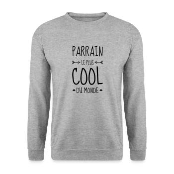 Parrain / Marraine / Filleule / Filleul - Sweat-shirt Unisexe - gris chiné - Devant - Alina (178cm) & Michal (187cm)