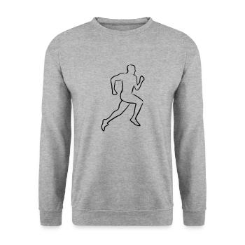 Läufer, Laufen - Unisex Pullover - Weißgrau meliert - Vorne - Alina (178cm) & Michal (187cm)