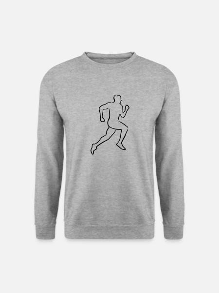 Läufer, Laufen - Unisex Pullover - Weißgrau meliert