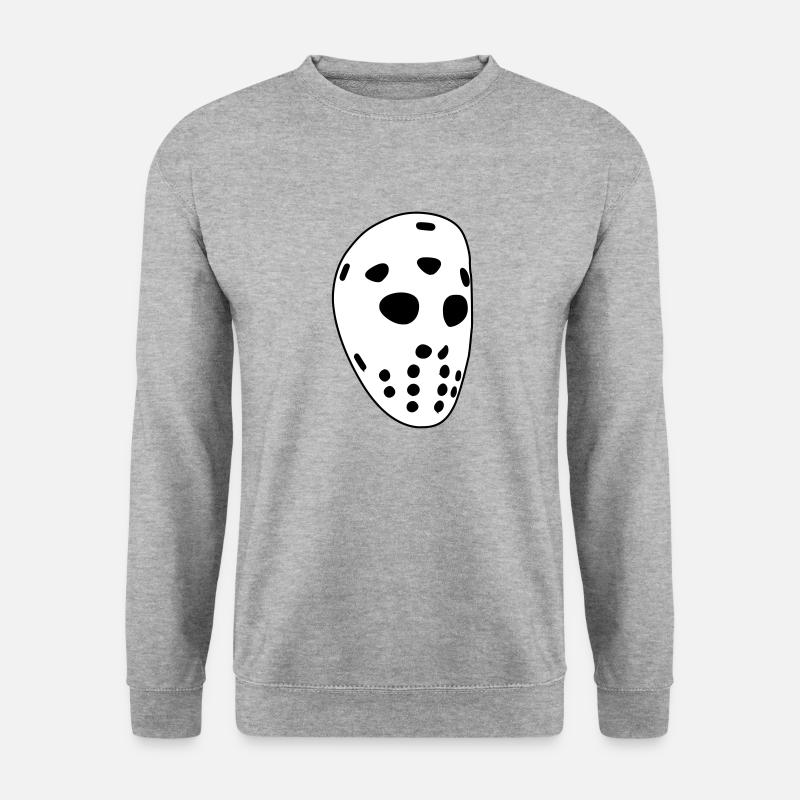 Retro Hockey Mask - Unisex Pullover - Weißgrau meliert
