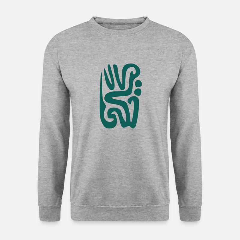 Aztekensymbol 3 - Unisex Pullover - Weißgrau meliert