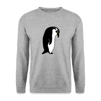 manchot - Sweat-shirt Unisexe - gris chiné - Devant - Alina (178cm) & Michal (187cm)