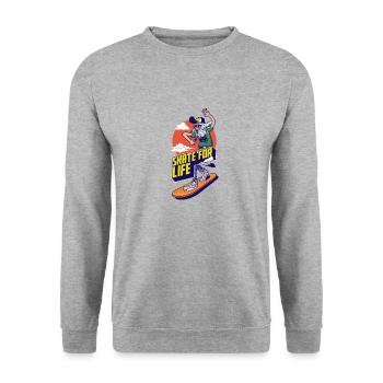skate for life - Sweat-shirt Unisexe - gris chiné - Devant - Alina (178cm) & Michal (187cm)