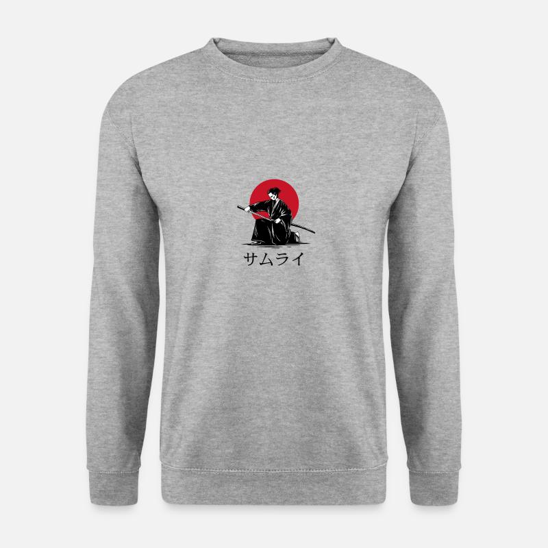 Japan Samurai - Unisex Pullover - Weißgrau meliert