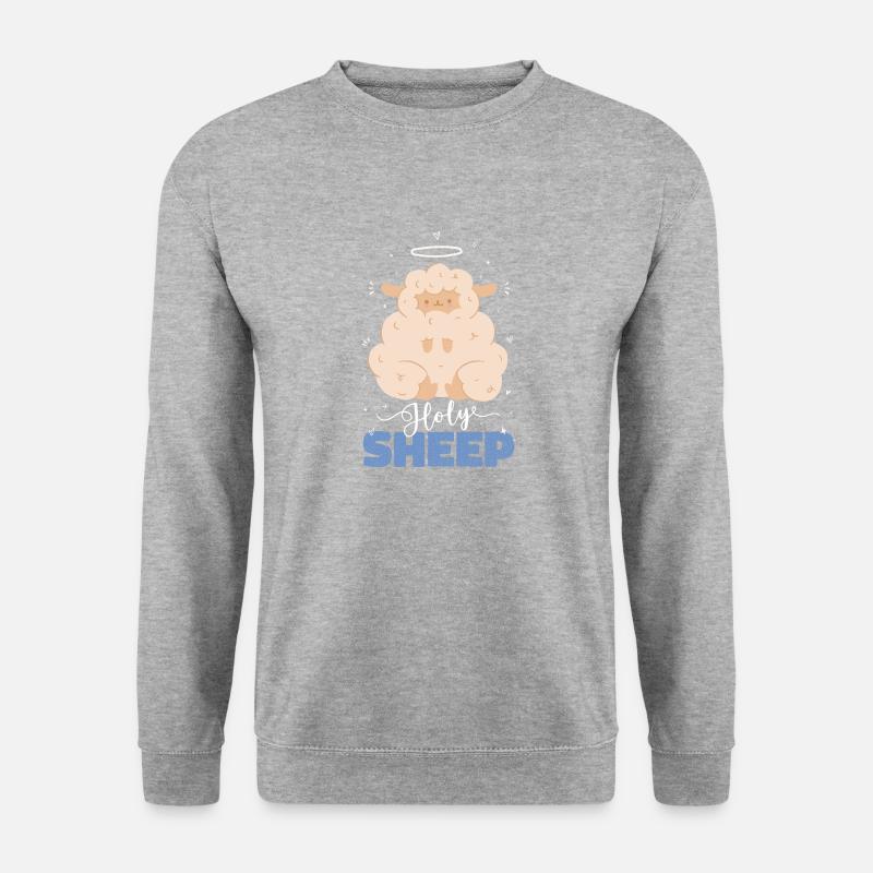 Holy Sheep! Süßes Schaf! - Unisex Pullover - Weißgrau meliert
