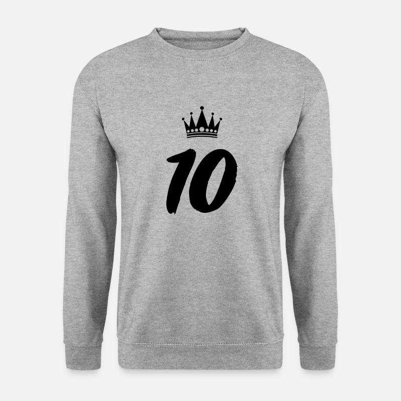 10 Krone - Unisex Pullover - Weißgrau meliert