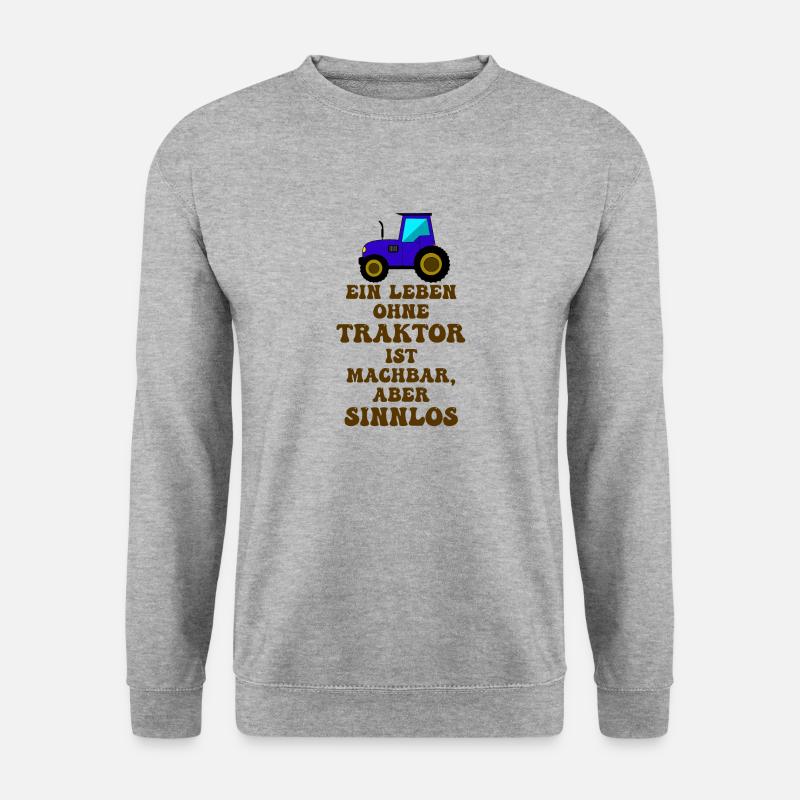 Traktor Leben - Unisex Pullover - Weißgrau meliert