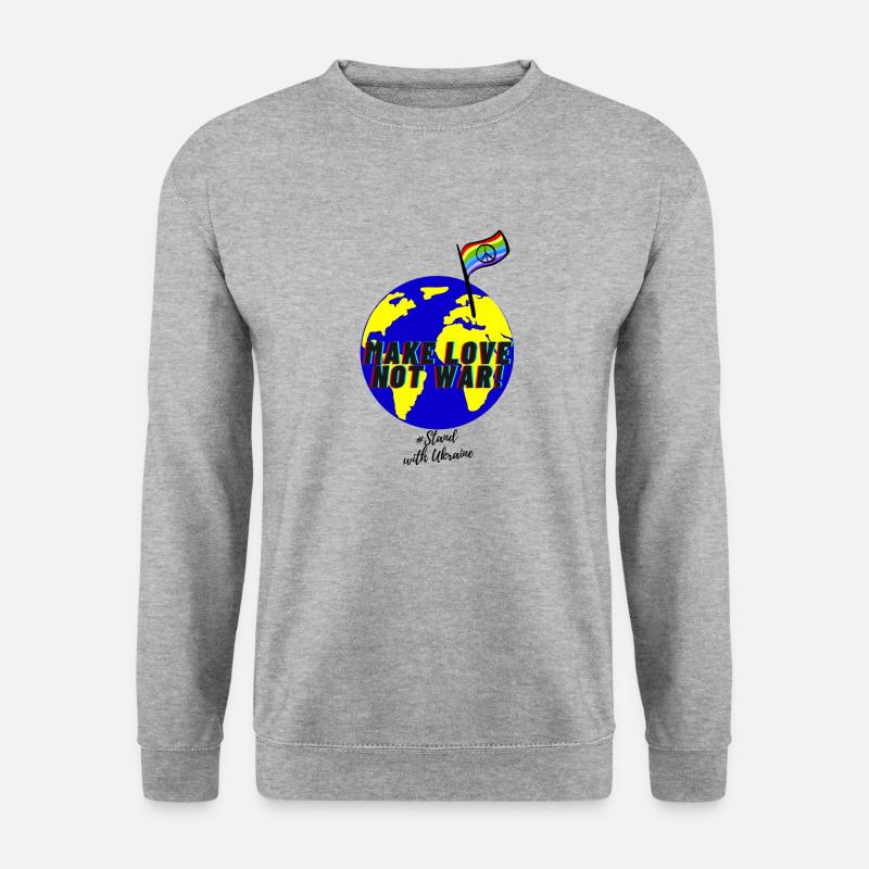 Make Love not War! - Unisex Pullover - Weißgrau meliert