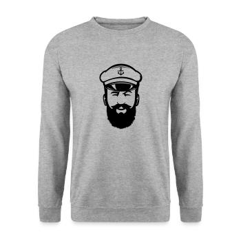Captain - Unisex Pullover - Weißgrau meliert - Vorne - Alina (178cm) & Michal (187cm)