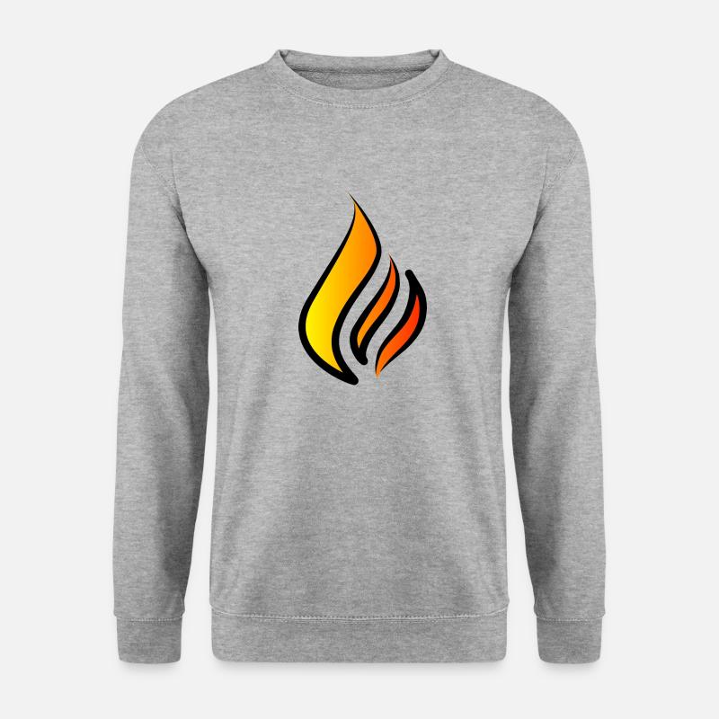 feuer - Unisex Pullover - Weißgrau meliert