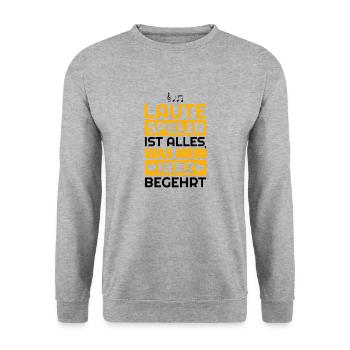 Laute Geschenke - Unisex Pullover - Weißgrau meliert - Vorne - Alina (178cm) & Michal (187cm)