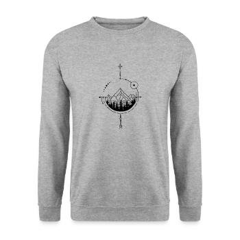 Boussole d’aventure - Sweat-shirt Unisexe - gris chiné - Devant - Alina (178cm) & Michal (187cm)