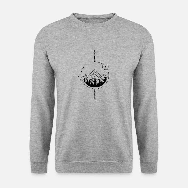 Adventure Kompass - Unisex Pullover - Weißgrau meliert