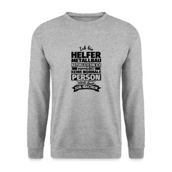 Helfer Metallbau Geschenke - Unisex Pullover - Weißgrau meliert - Vorne - Alina (178cm) & Michal (187cm)