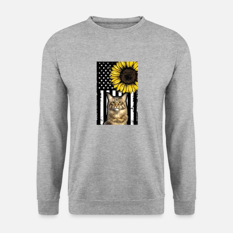 Maine Coon - Unisex Pullover - Weißgrau meliert