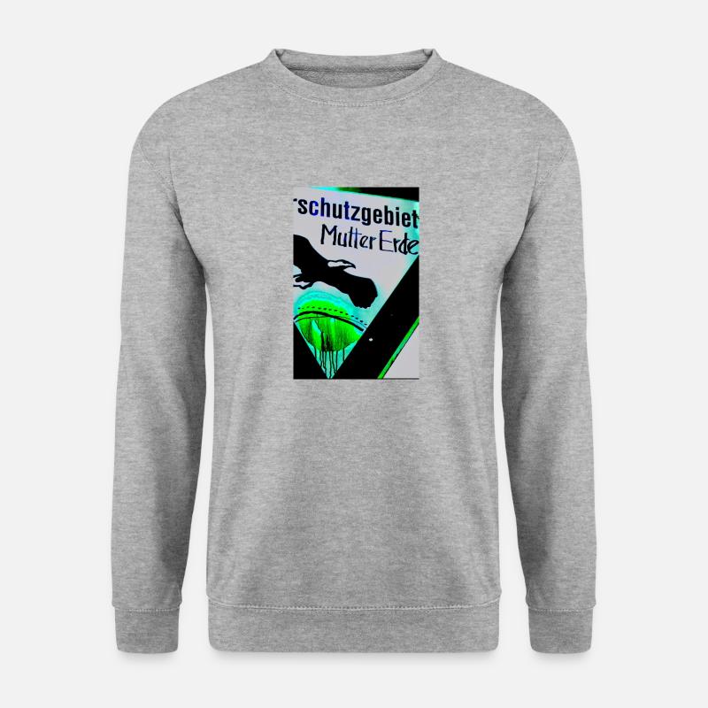 Rettet die Erde - Unisex Pullover - Weißgrau meliert