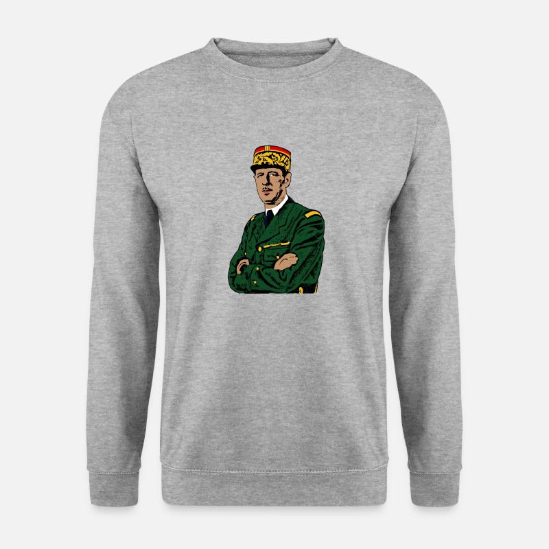 Charles de Gaulle - Unisex Pullover - Weißgrau meliert