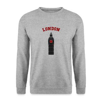 London Big Ben - Unisex Sweatshirt - salt & pepper - Front - Alina (178cm) & Michal (187cm)