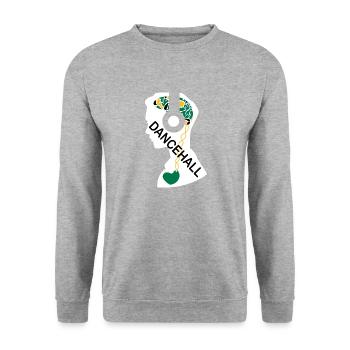 Mein Herz Schlägt Für Dancehall - Unisex Pullover - Weißgrau meliert - Vorne - Alina (178cm) & Michal (187cm)