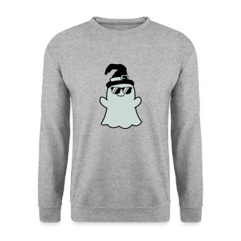 ghost cool - Unisex Pullover - Weißgrau meliert - Vorne - Alina (178cm) & Michal (187cm)