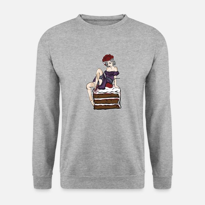 Kirschtorte // Schwarzwald - Unisex Pullover - Weißgrau meliert
