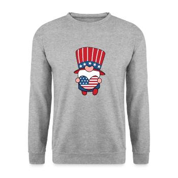 amerikanischer Zwerg - Unisex Pullover - Weißgrau meliert - Vorne - Alina (178cm) & Michal (187cm)