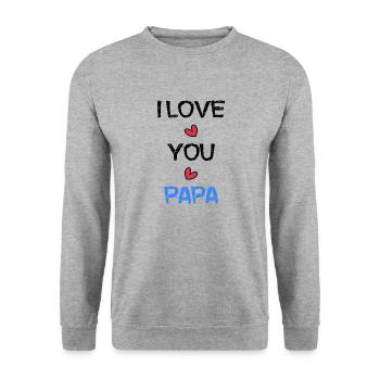 FATHER's DAY. HAPPY BIRTHDAY DAD. DAD. HAPPY BIRTHDAY - Unisex Sweatshirt - salt & pepper - Front - Alina (178cm) & Michal (187cm)