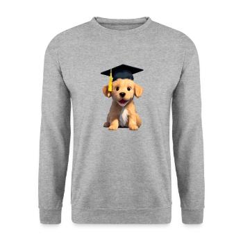 Bachelor Golden Retriever Studies School Leaving Certificate - Unisex Sweatshirt - salt & pepper - Front - Alina (178cm) & Michal (187cm)