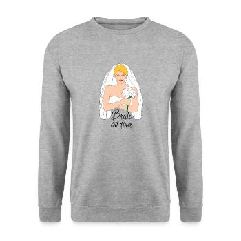 bride on tour blond 2 - Unisex Sweatshirt - salt & pepper - Front - Alina (178cm) & Michal (187cm)