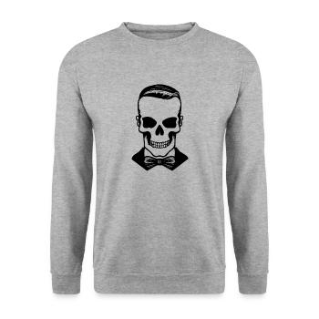 Skeleton Costume Bones Halloween Horror - Unisex Sweatshirt - salt & pepper - Front - Alina (178cm) & Michal (187cm)