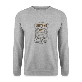 1971 Vintage Retro 70er Jahre Legenden werden geboren Geburtstag - Unisex Pullover - Weißgrau meliert - Vorne - Alina (178cm) & Michal (187cm)