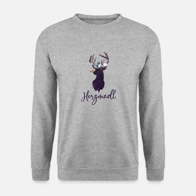 Herzmadl - Unisex Pullover - Weißgrau meliert