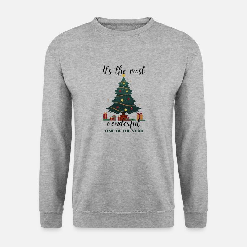 Weihnachten - Unisex Pullover - Weißgrau meliert