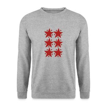 étoiles rouges - Sweat-shirt Unisexe - gris chiné - Devant - Alina (178cm) & Michal (187cm)