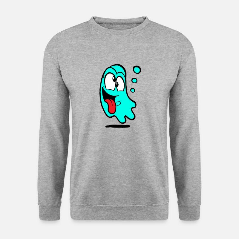 Konfuzius in Türkis - Unisex Pullover - Weißgrau meliert