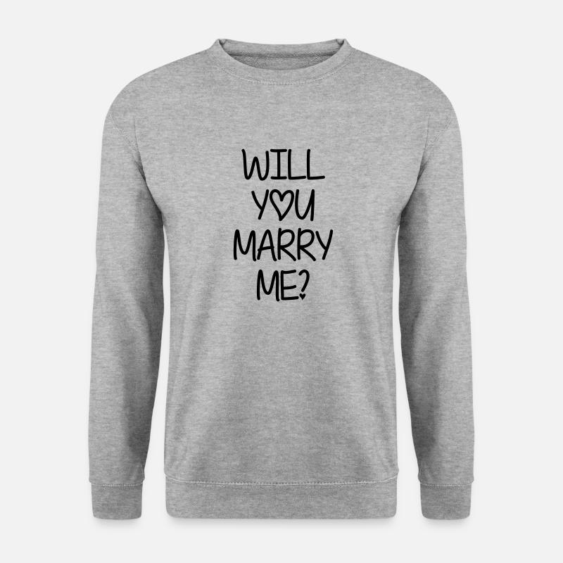 Will you marry me? - Unisex Pullover - Weißgrau meliert