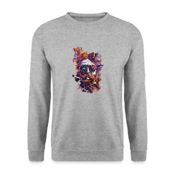 Fumer de l’herbe Cannabis Fumer du cannabis Trip Dream Joint - Sweat-shirt Unisexe - gris chiné - Devant - Alina (178cm) & Michal (187cm)
