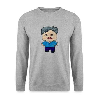 Claudi Party - Unisex Pullover - Weißgrau meliert - Vorne - Alina (178cm) & Michal (187cm)
