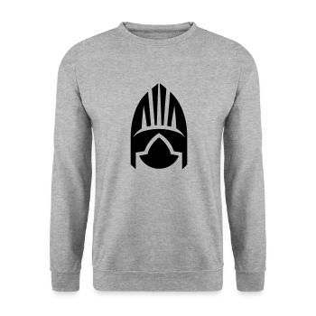 Wikingerhelm Krieger - Unisex Pullover - Weißgrau meliert - Vorne - Alina (178cm) & Michal (187cm)