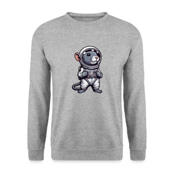 Mouse & Rat in Space: Astronaut Adventure - Unisex Sweatshirt - salt & pepper - Front - Alina (178cm) & Michal (187cm)