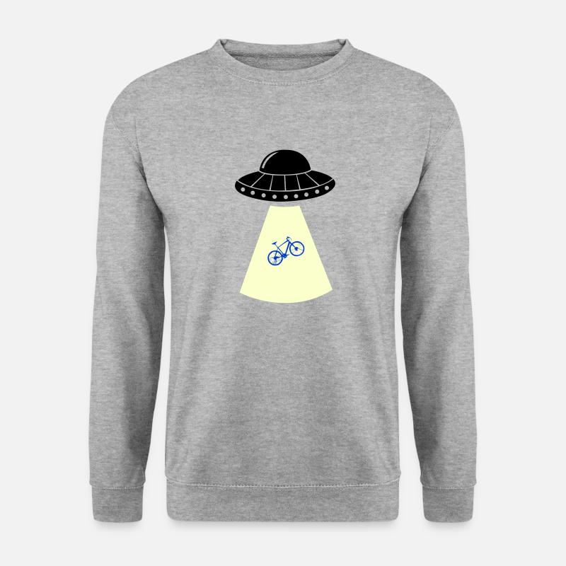 ufo fahrrad - Unisex Pullover - Weißgrau meliert