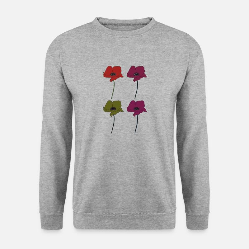 poppy 4fach - Unisex Pullover - Weißgrau meliert
