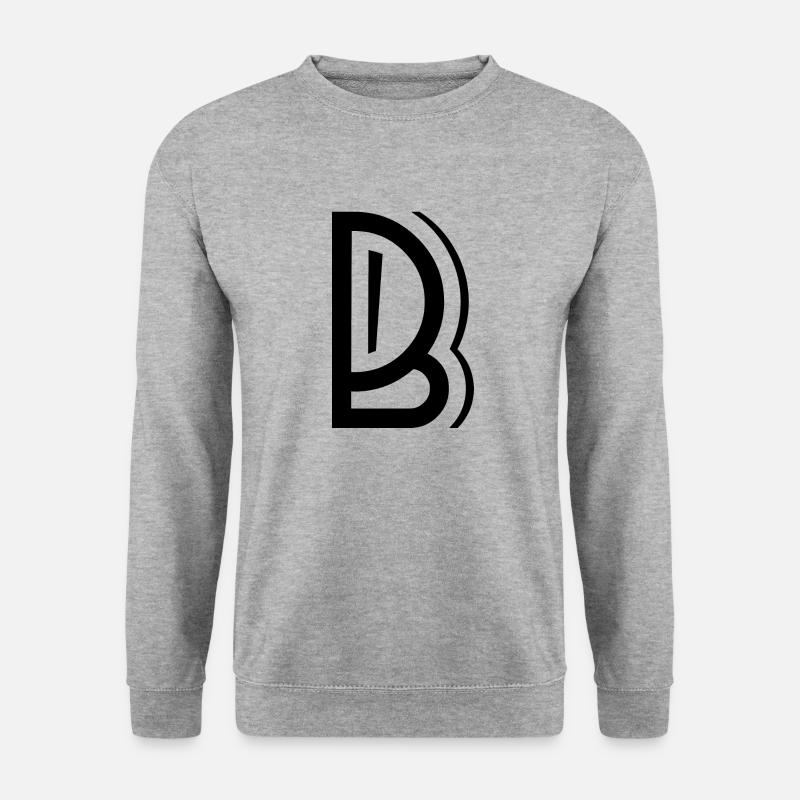 Buchstabe B - Unisex Pullover - Weißgrau meliert